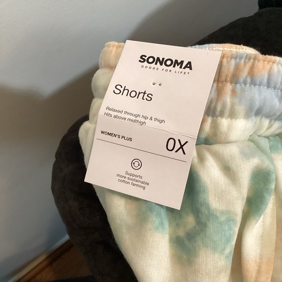 SONOMA fleece shorts woman’s size OX color called green blue cloud NWT p… - Picture 11 of 16
